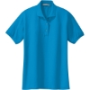 Custom Port Authority Womens Silk Touch Polo. Turquoise Blue