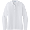 Custom Port Authority Womens Silk Touch Long Sleeve Polo. White