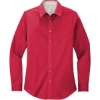 Custom Port Authority Womens Long Sleeve Easy Care Shirt. Red/Light Stone Beige