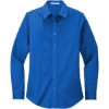 Custom Port Authority Womens Long Sleeve Easy Care Shirt. Strong Blue