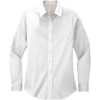 Custom Port Authority Womens Long Sleeve Easy Care Shirt. White/Light Stone Beige