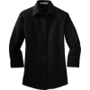 Custom Port Authority Womens 3/4-Sleeve Easy Care Shirt. Black
