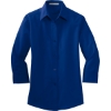 Custom Port Authority Womens 3/4-Sleeve Easy Care Shirt. Royal Blue/Classic Navy