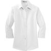 Custom Port Authority Womens 3/4-Sleeve Easy Care Shirt. White
