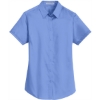 Custom Port Authority Womens Short Sleeve SuperPro Twill Shirt. Ultramarine Bl