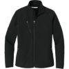 Custom Port Authority Womens Textured Soft Shell Jacket. Black