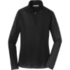 Custom Port Authority Womens Pinpoint Mesh 1/2-Zip . Black