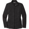 Custom Port Authority Womens Collective Striated Fleece Jacket. Deep Black Heather
