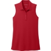 Custom Port Authority Womens Dry Zone UV Micro-Mesh Sleeveless Polo Rich Red