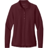 Custom Port Authority Womens Wearever Signature Pique Long Sleeve Polo Burgundy Red