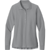 Custom Port Authority Womens Wearever Signature Pique Long Sleeve Polo GustyGrey