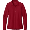 Custom Port Authority Womens Wearever Signature Pique Long Sleeve Polo Rich Red