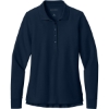 Custom Port Authority Womens Wearever Signature Pique Long Sleeve Polo River Blue Navy