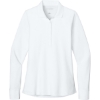 Custom Port Authority Womens Wearever Signature Pique Long Sleeve Polo White