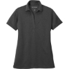 Custom Port Authority Womens Heathered Silk Touch Performance Polo. Black Heather
