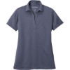 Custom Port Authority Womens Heathered Silk Touch Performance Polo. Navy Blue Heather