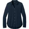 Custom Port Authority Womens Luxe Knit Button Tunic River Blue Navy