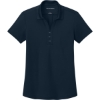 Custom Port Authority Womens Plaited Pique Polo Night Navy Blue