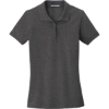 Custom Port Authority Womens EZCotton Polo. Charcoal Hthr