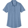 Custom Port Authority Womens Fine Pique Blend Polo Aegean Blue Heather