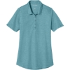 Custom Port Authority Womens Fine Pique Blend Polo Dark Teal Blue Heather