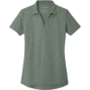 Custom Port Authority Womens C-FREE Cotton Blend Pique Polo Dark Green Heather