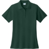 Custom Port & Co Womens Core Blend Pique Polo. Dark Green