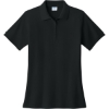 Custom Port & Co Womens Core Blend Pique Polo. Jet Black