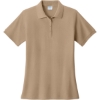 Custom Port & Co Womens Core Blend Pique Polo. Sand