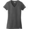 Custom New Era Womens Heritage Blend V-Neck Tee. Black Heather