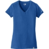Custom New Era Womens Heritage Blend V-Neck Tee. Royal Blue