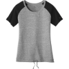 Custom New Era Womens Tri-Blend Performance Cinch Tee. Shadow Grey/Bk