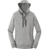 Custom New Era Womens French Terry Pullover Hoodie. Light Graphite Twist Gray