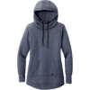Custom New Era Womens Tri-Blend Fleece Pullover Hoodie. True Navy Blue Heather