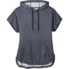 Custom New Era Womens Performance Terry Short Sleeve Hoodie True Navy Blue Heather