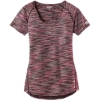 Custom OGIO Womens Verge Scoop Neck. Fierce Coral Red Space Dye