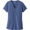 Custom OGIO Womens Tread Henley. Blue Heather
