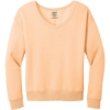 Custom Port & Co Womens Beach Wash Garment-Dyed V-Neck Sweatshirt Peach Pink