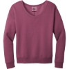 Custom Port & Co Womens Beach Wash Garment-Dyed V-Neck Sweatshirt Vintage Raspberry Pink