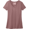Custom Port & Co Womens Beach Wash Garment-Dyed V-Neck Tee Nostalgia Rose Pink