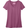 Custom Port & Co Womens Beach Wash Garment-Dyed V-Neck Tee Vintage Raspberry Pink