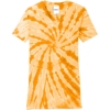 Custom Port & Co Womens Tie-Dye V-Neck Tee. Gold