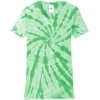 Custom Port & Co Womens Tie-Dye V-Neck Tee. Kelly
