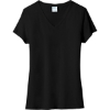 Custom Port & Co Womens Tri-Blend V-Neck Tee. Black