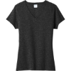Custom Port & Co Womens Tri-Blend V-Neck Tee. Black Heather