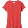 Custom Port & Co Womens Tri-Blend V-Neck Tee. Bright Red Heather