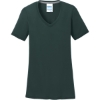 Custom Port & Co Womens Performance Blend V-Neck Tee. Dark Green