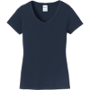 Custom Port & Co Womens Fan Favorite V-Neck Tee. Deep Navy