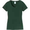 Custom Port & Co Womens Fan Favorite V-Neck Tee. Forest Green