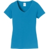 Custom Port & Co Womens Fan Favorite V-Neck Tee. Sapphire Blue
